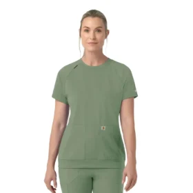 Blouse médicale à col rond Force Cross-Flex en tricot pour femme