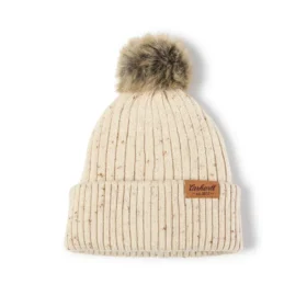 Bonnet à pompon en laine mélangée pour femme