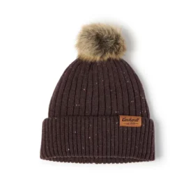 Bonnet à pompon en laine mélangée pour femme