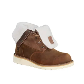 Bottes d'hiver imperméables et isolantes à talon compensé rabattable pour femme, 8"