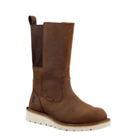 Bottes Wellington à talon compensé imperméables pour femme, 10 pouces, à embout en acier