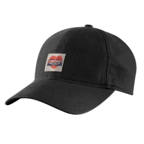 Casquette de baseball en toile avec écusson en forme de cœur