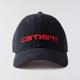 Casquette de camionneur en toile avec dos en maille et logo