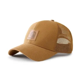 Casquette de camionneur en toile de coton délavée avec arrière en maille