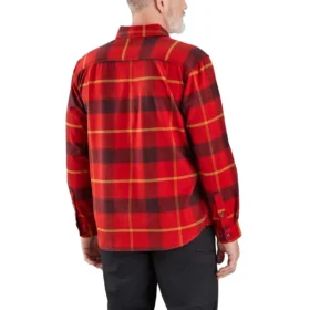 Chemise à carreaux en flanelle d’épaisseur moyenne, coupe ample, en Rugged Flex®, à manchons longs