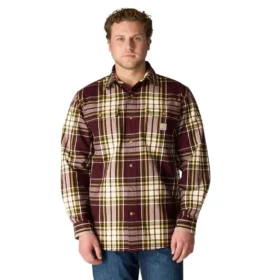 Chemise à carreaux en flanelle épaisse à manchons longs, coupe ample