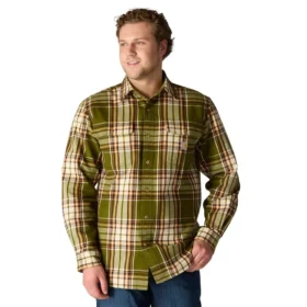 Chemise à carreaux en flanelle épaisse à manchons longs, coupe ample