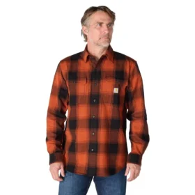Chemise à carreaux en flanelle épaisse à manchons longs, coupe ample