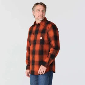 Chemise à carreaux en flanelle épaisse à manchons longs, coupe ample