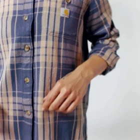 Chemise à carreaux en sergé coupe ample de la gamme Tencel™ pour femme
