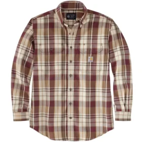 Chemise à carreaux en sergé à manchons longs pour homme, coupe ample – Chemises ignifugées