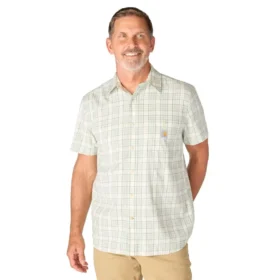 Chemise à carreaux à manches courtes Bozeman pour homme, coupe ample