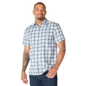 Chemise à carreaux à manches courtes Bozeman pour homme, coupe ample
