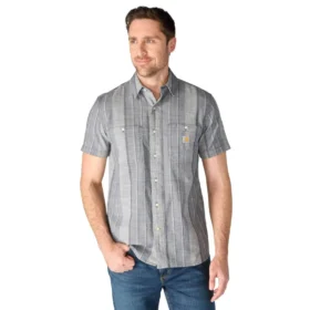 Chemise à carreaux à manches courtes Bozeman pour homme, coupe ample