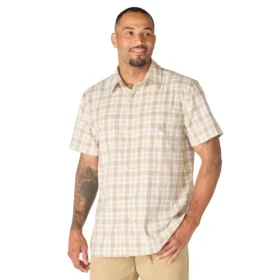 Chemise à carreaux à manches courtes Bozeman pour homme, coupe ample