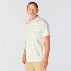 Chemise à carreaux à manches courtes Bozeman pour homme, coupe ample