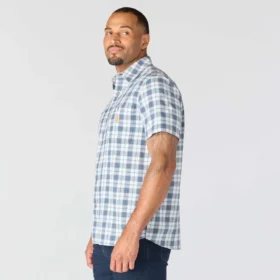 Chemise à carreaux à manches courtes Bozeman pour homme, coupe ample