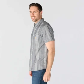 Chemise à carreaux à manches courtes Bozeman pour homme, coupe ample