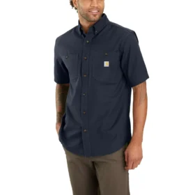 Chemise en toile à manchettes courtes Windham coupe décontractée pour homme