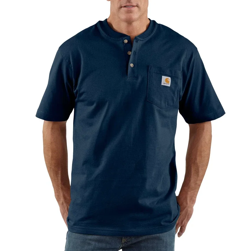 Chemise Henley à poche pour homme Dearborn, coupe ample et tissu épais