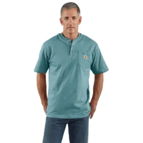 Chemise Henley à poche pour homme Dearborn, coupe ample et tissu épais