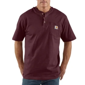 Chemise Henley à poche pour homme Dearborn, coupe ample et tissu épais