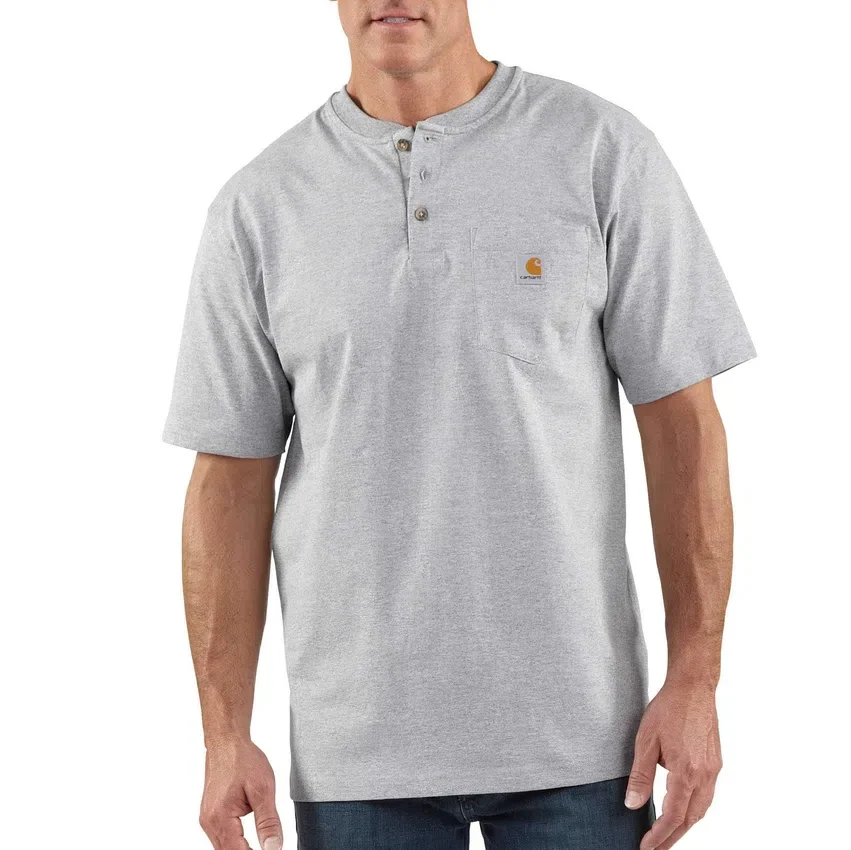 Chemise Henley à poche pour homme Dearborn, coupe ample et tissu épais