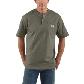 Chemise Henley à poche pour homme Dearborn, coupe ample et tissu épais