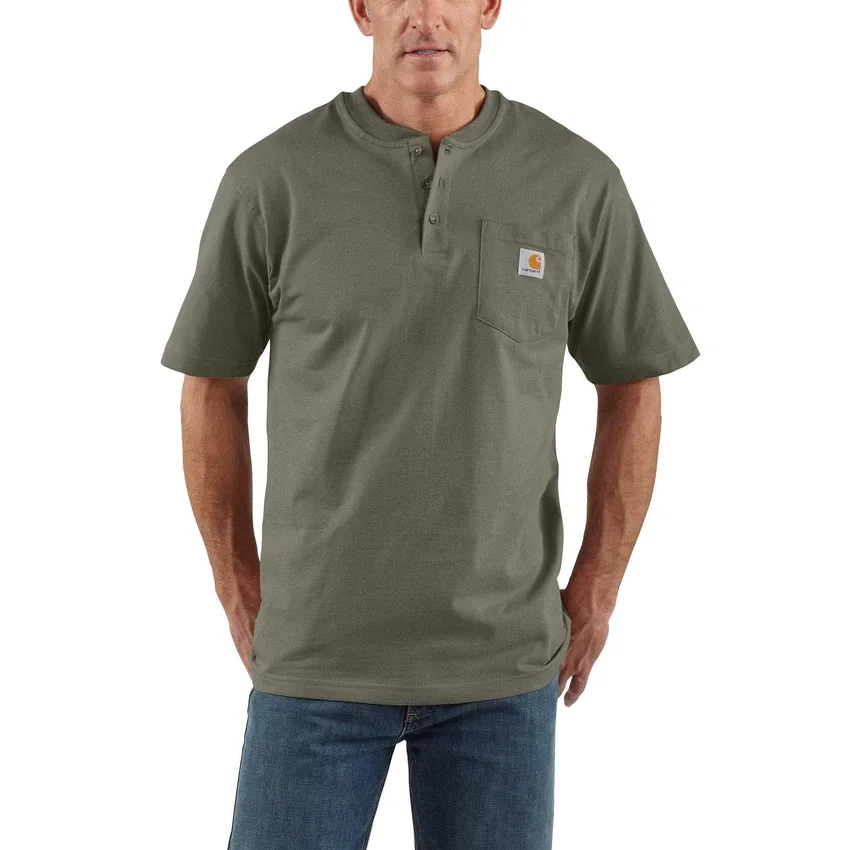 Chemise Henley à poche pour homme Dearborn, coupe ample et tissu épais