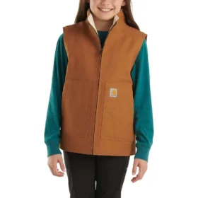 Gilet en toile doublé de polaire Sherpa pour filles (enfants/jeunes)