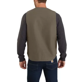 Gilet pour homme en toile de coton délavée, robuste et doublé de sherpa