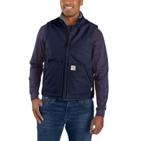 Gilet pour homme Fr en toile de coton à col montant, doublé en sherpa - Gilets ignifugés