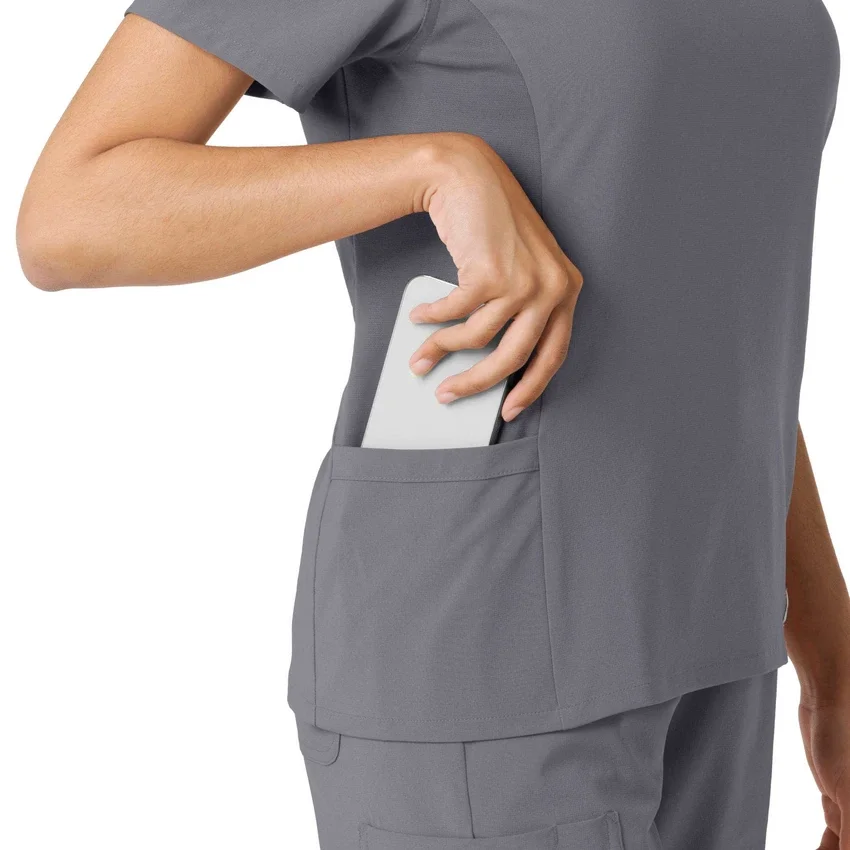 Haut de blouse médicale Force Cross-Flex à empiècements en tricot pour femme
