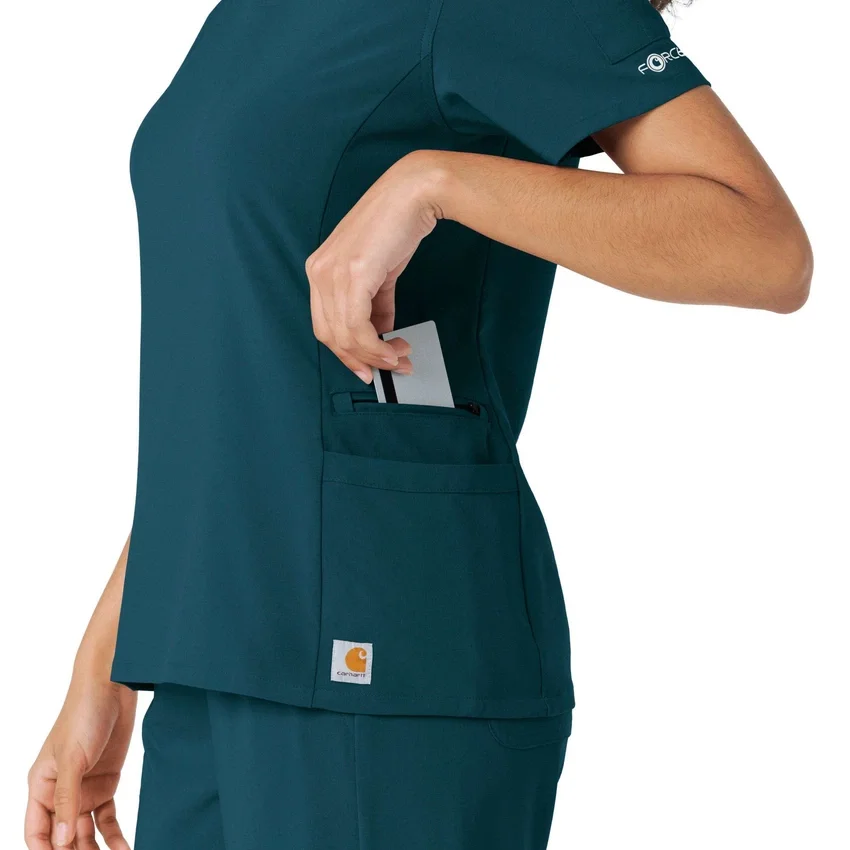 Haut de blouse médicale Force Cross-Flex à empiècements en tricot pour femme