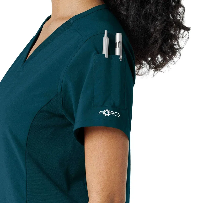 Haut de blouse médicale Force Cross-Flex à empiècements en tricot pour femme
