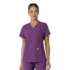 Haut médical à col en V avec empiècements en tricot Force Essentials pour femme
