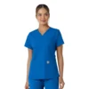 Haut médical à col en V avec empiècements en tricot Force Essentials pour femme