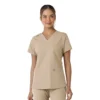 Haut médical à col en V avec empiècements en tricot Force Essentials pour femme