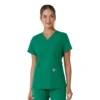 Haut médical à col en V avec empiècements en tricot Force Essentials pour femme