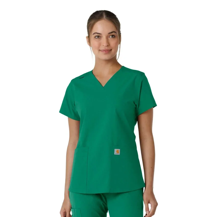 Haut médical à col en V avec empiècements en tricot Force Essentials pour femme