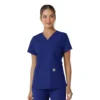 Haut médical à col en V avec empiècements en tricot Force Essentials pour femme