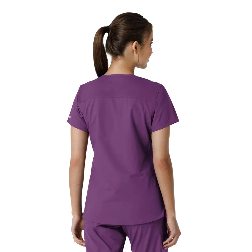Haut médical à col en V avec empiècements en tricot Force Essentials pour femme