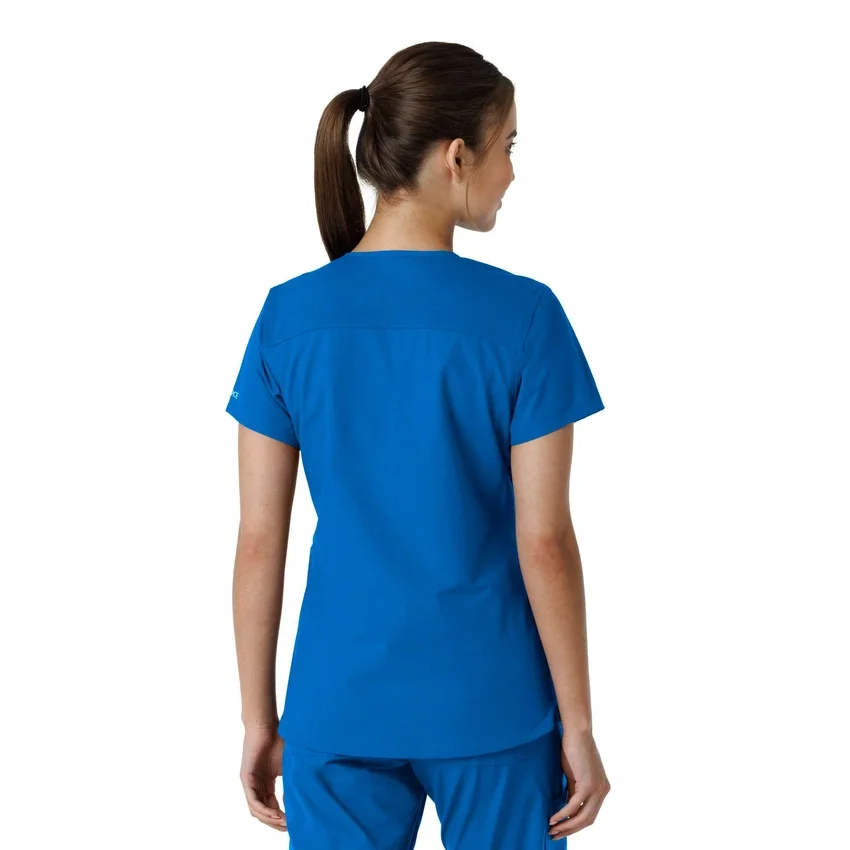 Haut médical à col en V avec empiècements en tricot Force Essentials pour femme