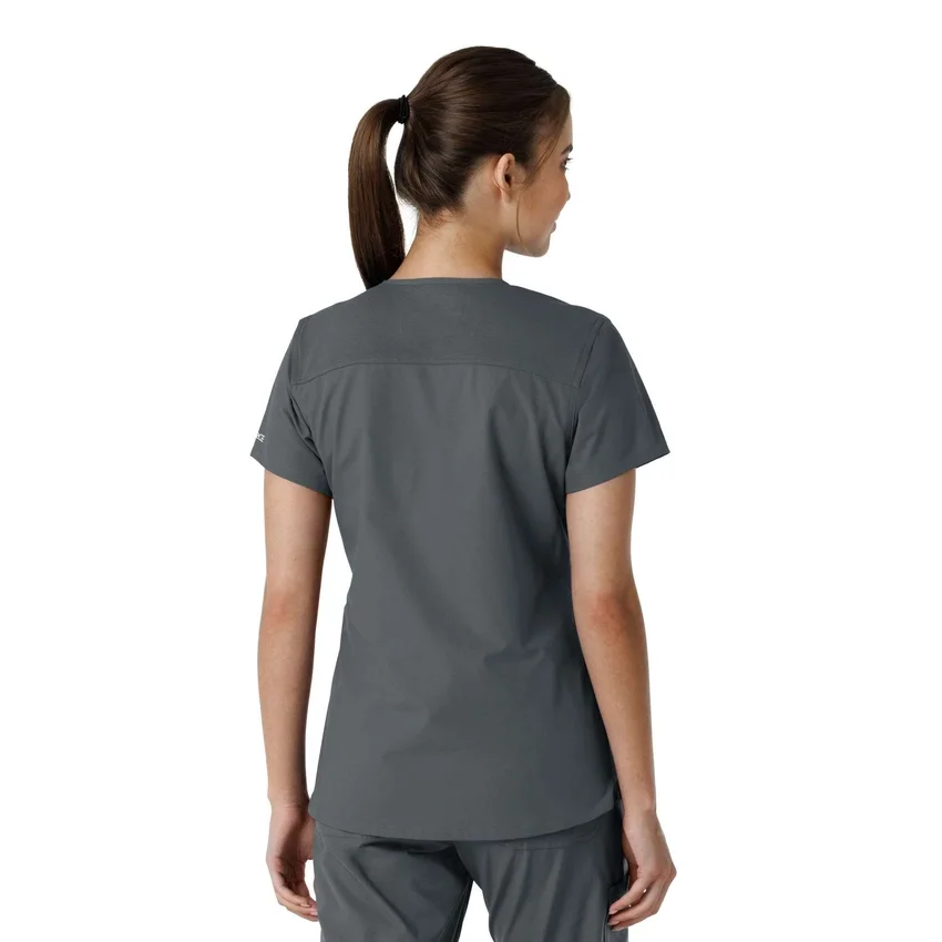 Haut médical à col en V avec empiècements en tricot Force Essentials pour femme