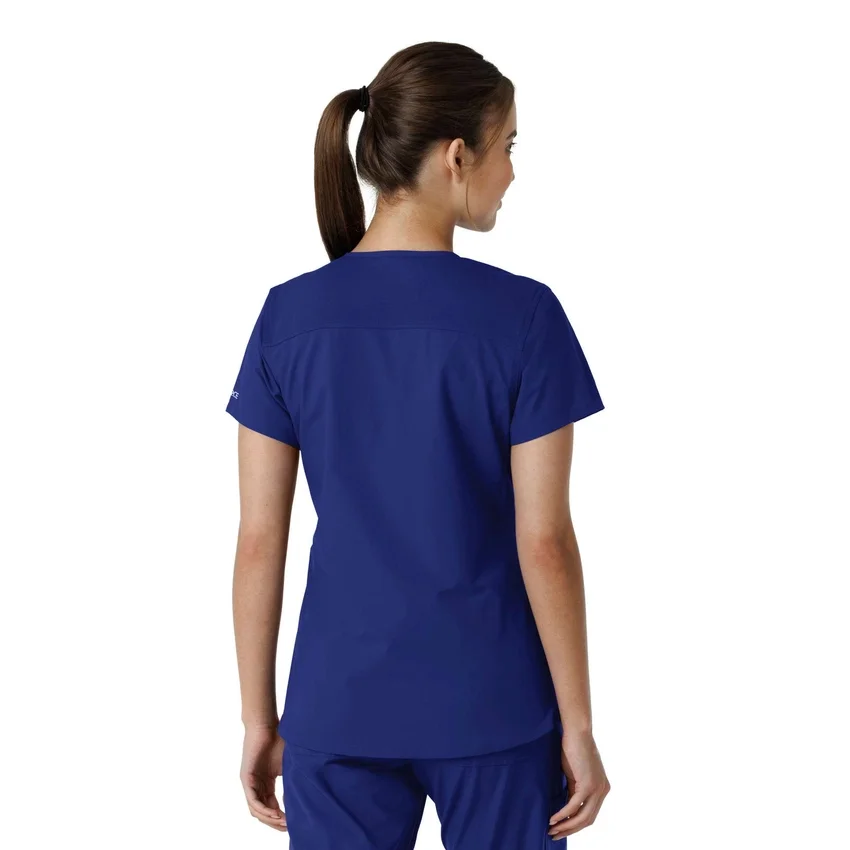 Haut médical à col en V avec empiècements en tricot Force Essentials pour femme