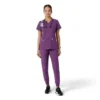 Haut médical à col en V avec empiècements en tricot Force Essentials pour femme