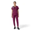 Haut médical à col en V avec empiècements en tricot Force Essentials pour femme