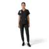 Haut médical à col en V avec empiècements en tricot Force Essentials pour femme