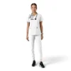 Haut médical à col en V avec empiècements en tricot Force Essentials pour femme