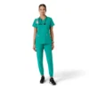 Haut médical à col en V avec empiècements en tricot Force Essentials pour femme